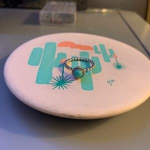 Pandora sterling silver ring with turquoise stone